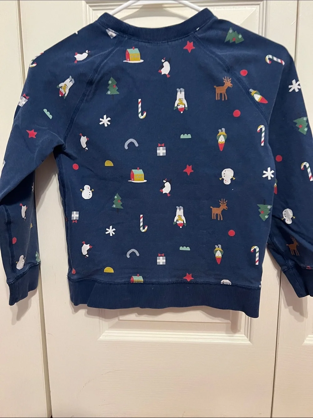 Hanna Andersson Kids Holiday Print Crewneck Sweatshirt - Navy
